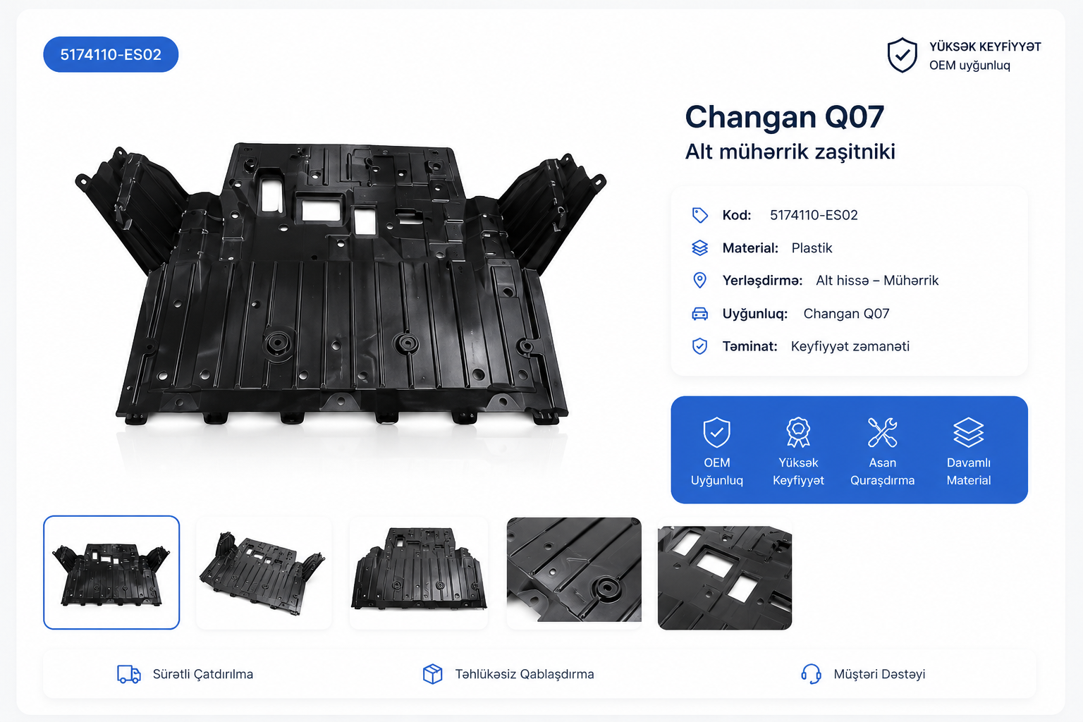 Changan q07  Alt mühərik zaşitniki 5174110-ES02